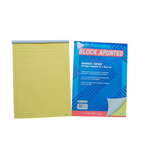 Block Amarillo Rayado Carta x50 Hojas Pappyer - Image 3